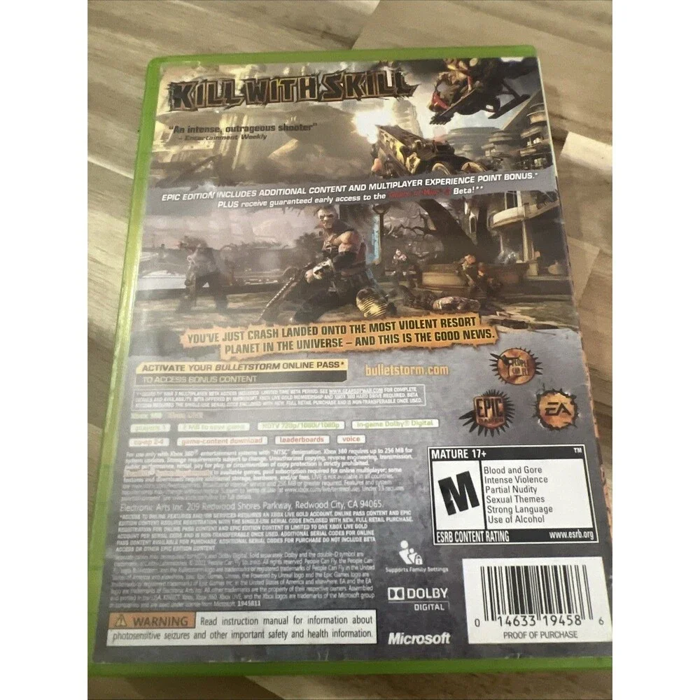 Bulletstorm - Epic Edition (Microsoft Xbox 360,‎ 2011) Complete and Tested